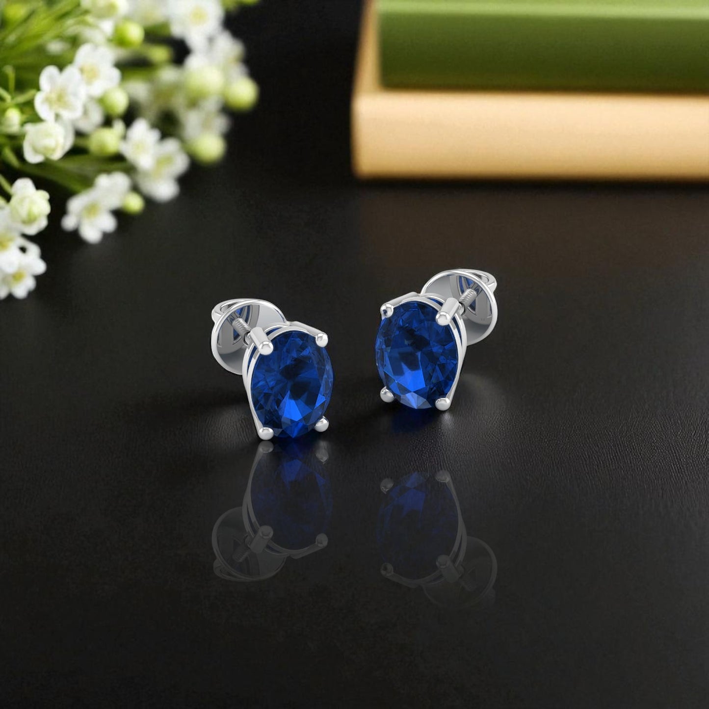 Pure Sterling Silver (92.5% purity)Precious, Beautiful and Designer Stud Earrings with cubic zirconia (AD) stones for Girls and Women
