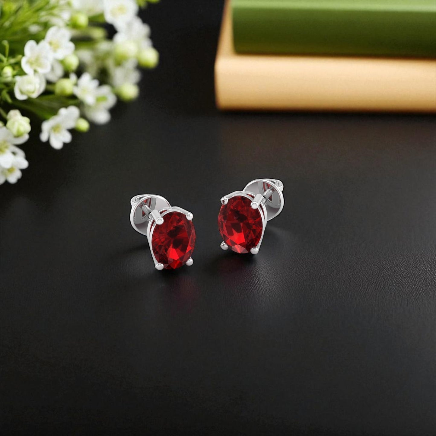 Pure Sterling Silver (92.5% purity)Precious, Beautiful and Designer Stud Earrings with cubic zirconia (AD) stones for Girls and Women