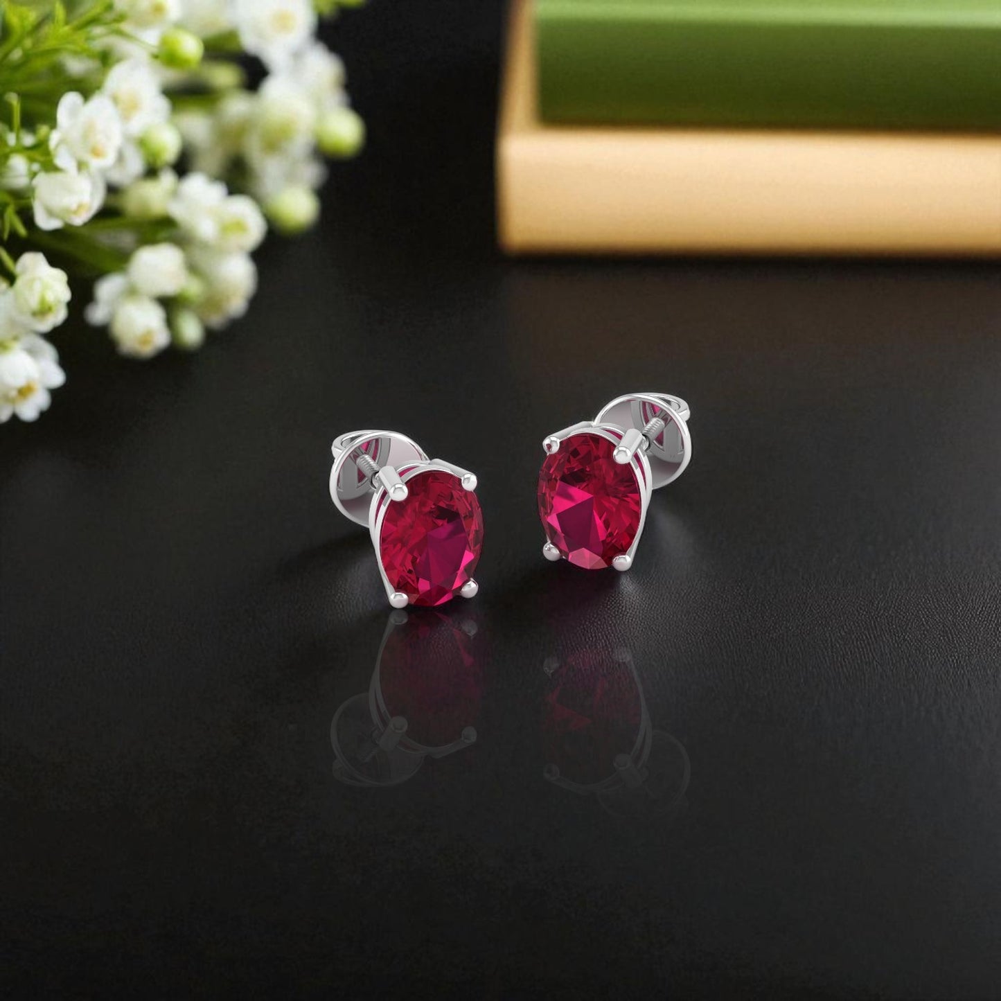 Pure Sterling Silver (92.5% purity)Precious, Beautiful and Designer Stud Earrings with cubic zirconia (AD) stones for Girls and Women