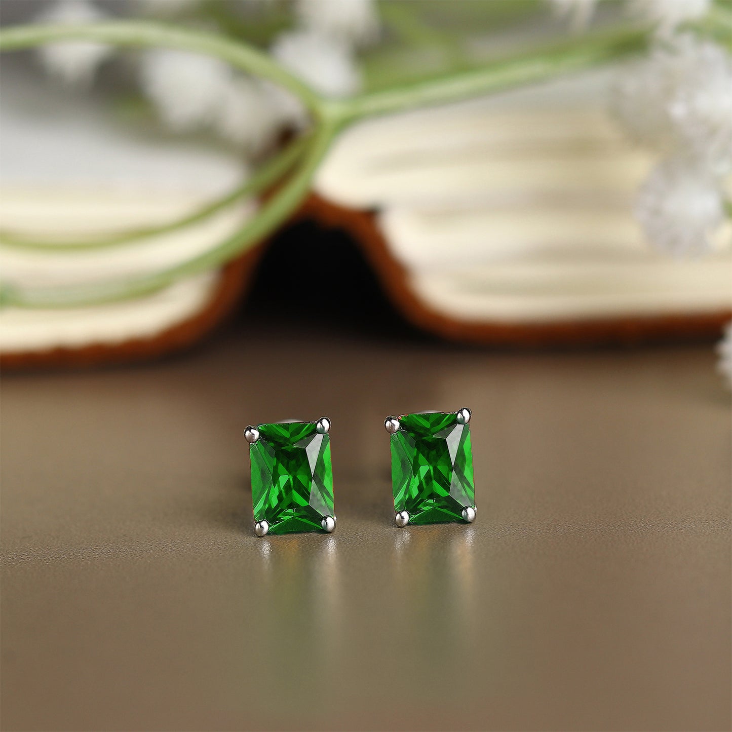 Pure Sterling Silver (92.5% purity)Precious, Beautiful and Designer Stud Earrings with cubic zirconia (AD) stones for Girls and Women