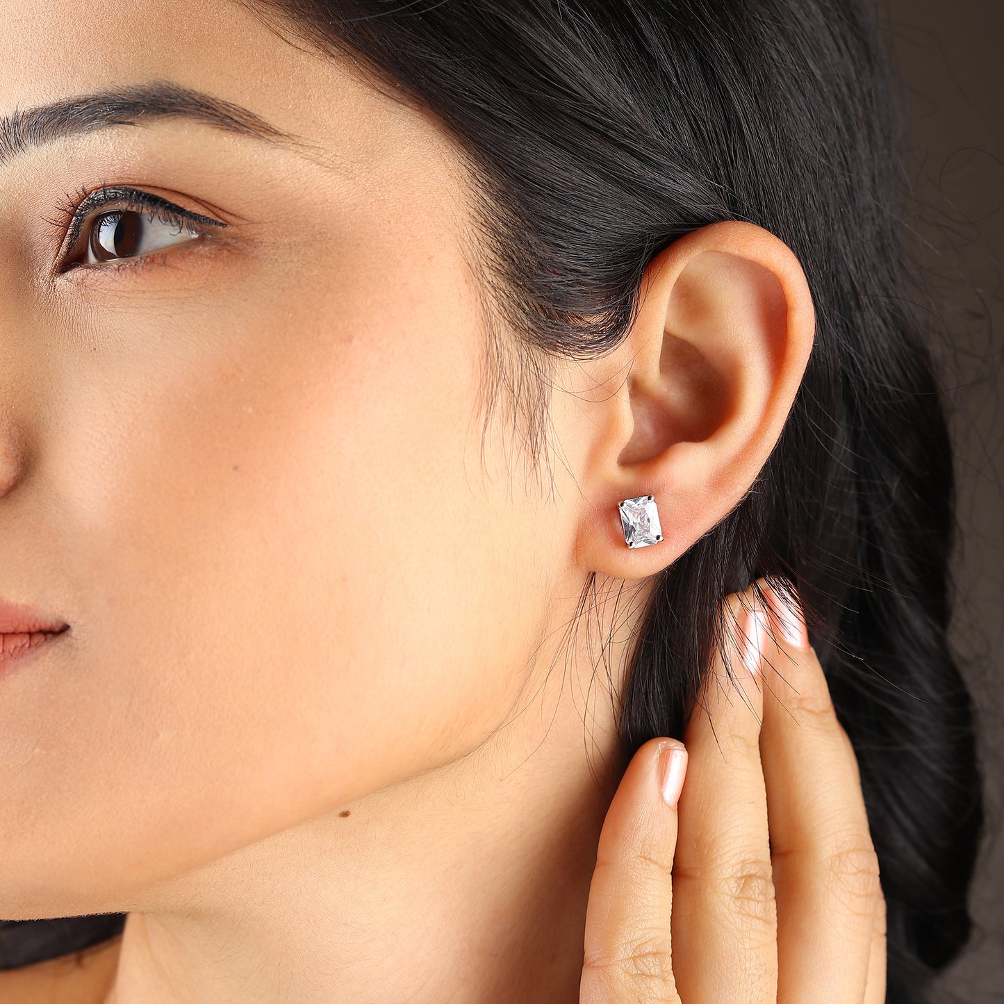 Pure Sterling Silver (92.5% purity)Precious, Beautiful and Designer Stud Earrings with cubic zirconia (AD) stones for Girls and Women