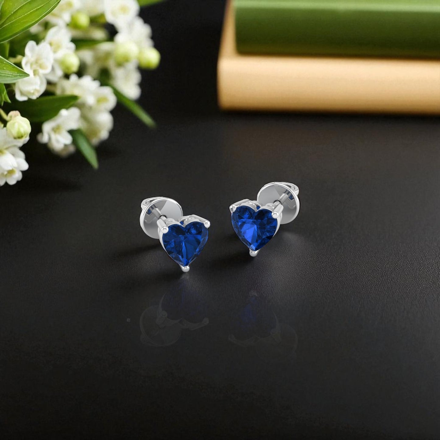 Pure Sterling Silver (92.5% purity)Precious, Beautiful and Designer Stud Earrings with cubic zirconia (AD) stones for Girls and Women