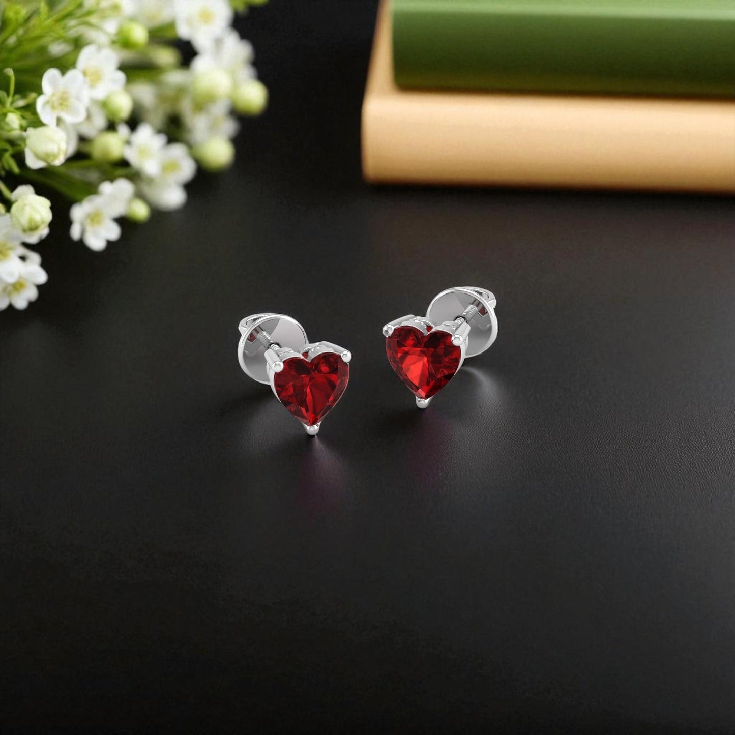Pure Sterling Silver (92.5% purity)Precious, Beautiful and Designer Stud Earrings with cubic zirconia (AD) stones for Girls and Women