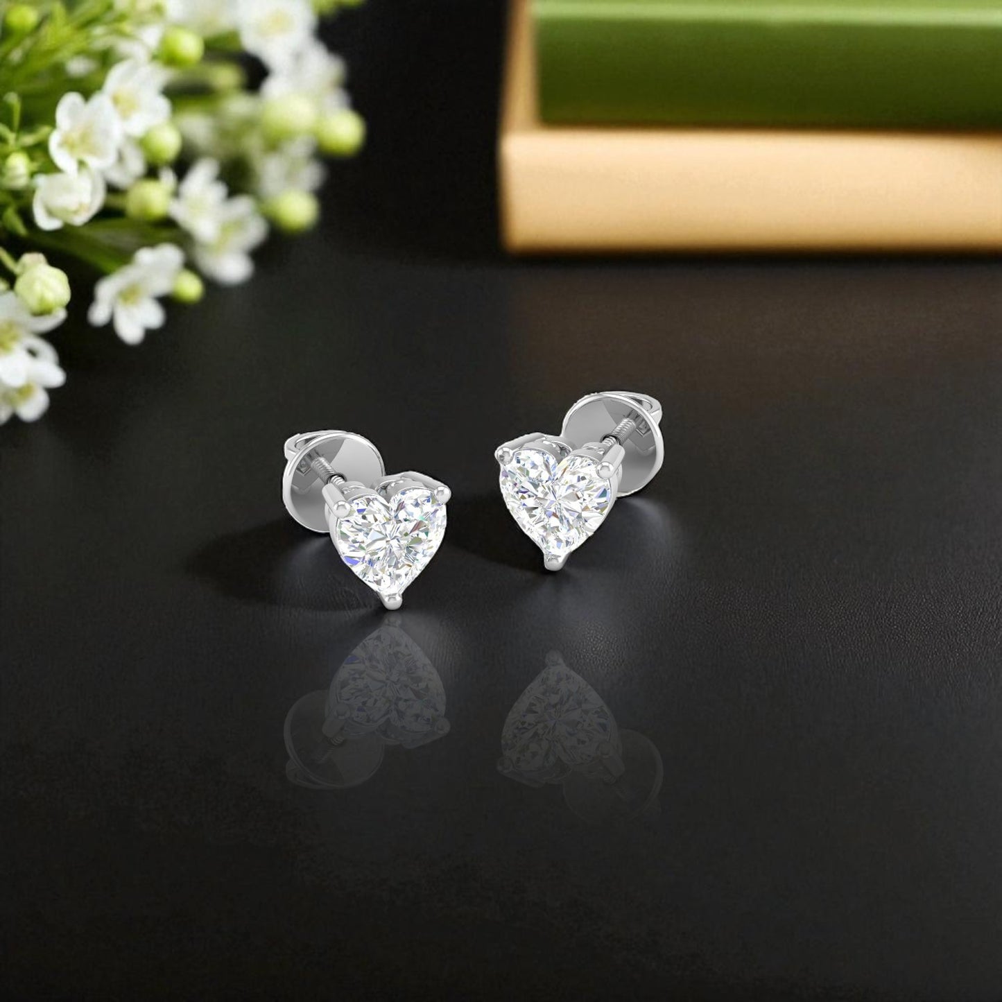 Pure Sterling Silver (92.5% purity)Precious, Beautiful and Designer Stud Earrings with cubic zirconia (AD) stones for Girls and Women