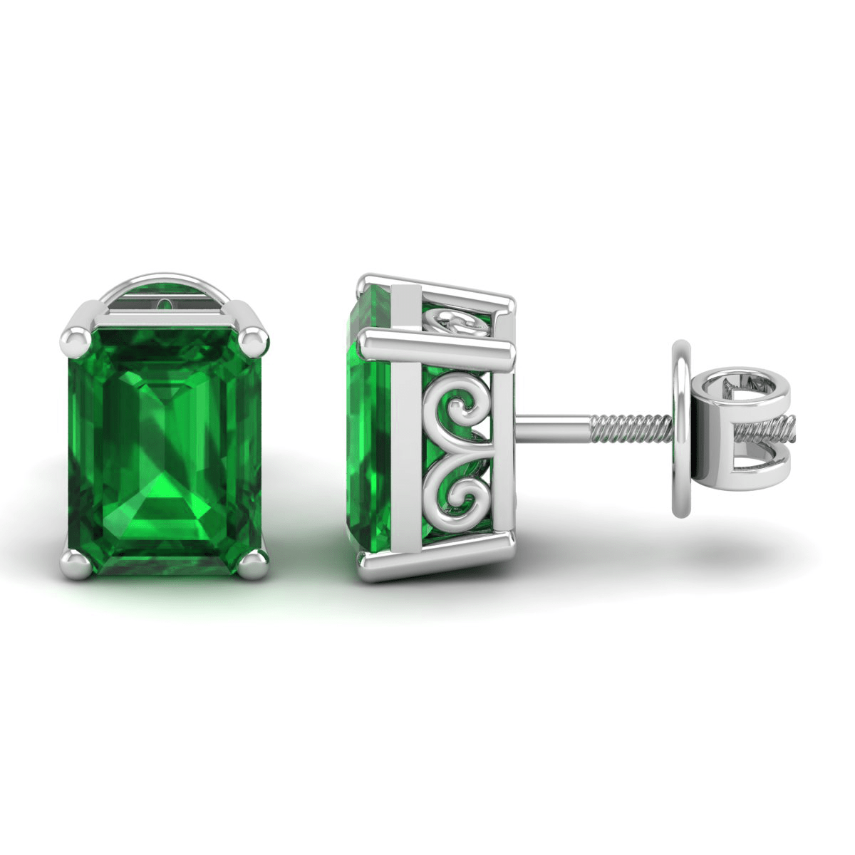 Pure Sterling Silver (92.5% purity)Precious, Beautiful and Designer Stud Earrings with cubic zirconia (AD) stones for Girls and Women