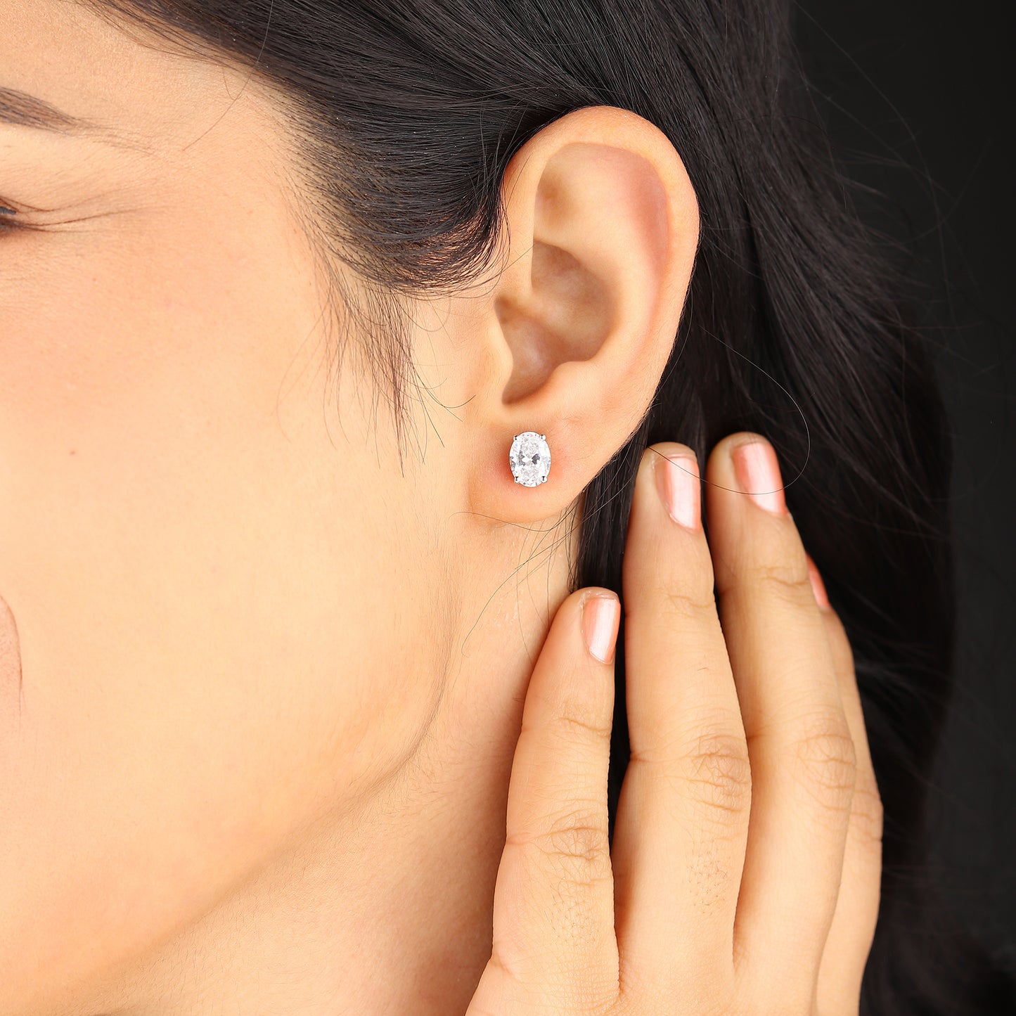 Pure Sterling Silver (92.5% purity)Precious, Beautiful and Designer Stud Earrings with cubic zirconia (AD) stones for Girls and Women