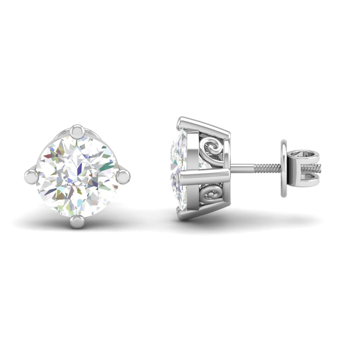 Pure Sterling Silver (92.5% purity)Precious, Beautiful and Designer Stud Earrings with cubic zirconia (AD) stones for Girls and Women
