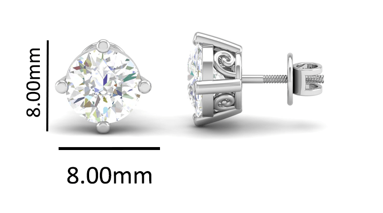 Pure Sterling Silver (92.5% purity)Precious, Beautiful and Designer Stud Earrings with cubic zirconia (AD) stones for Girls and Women