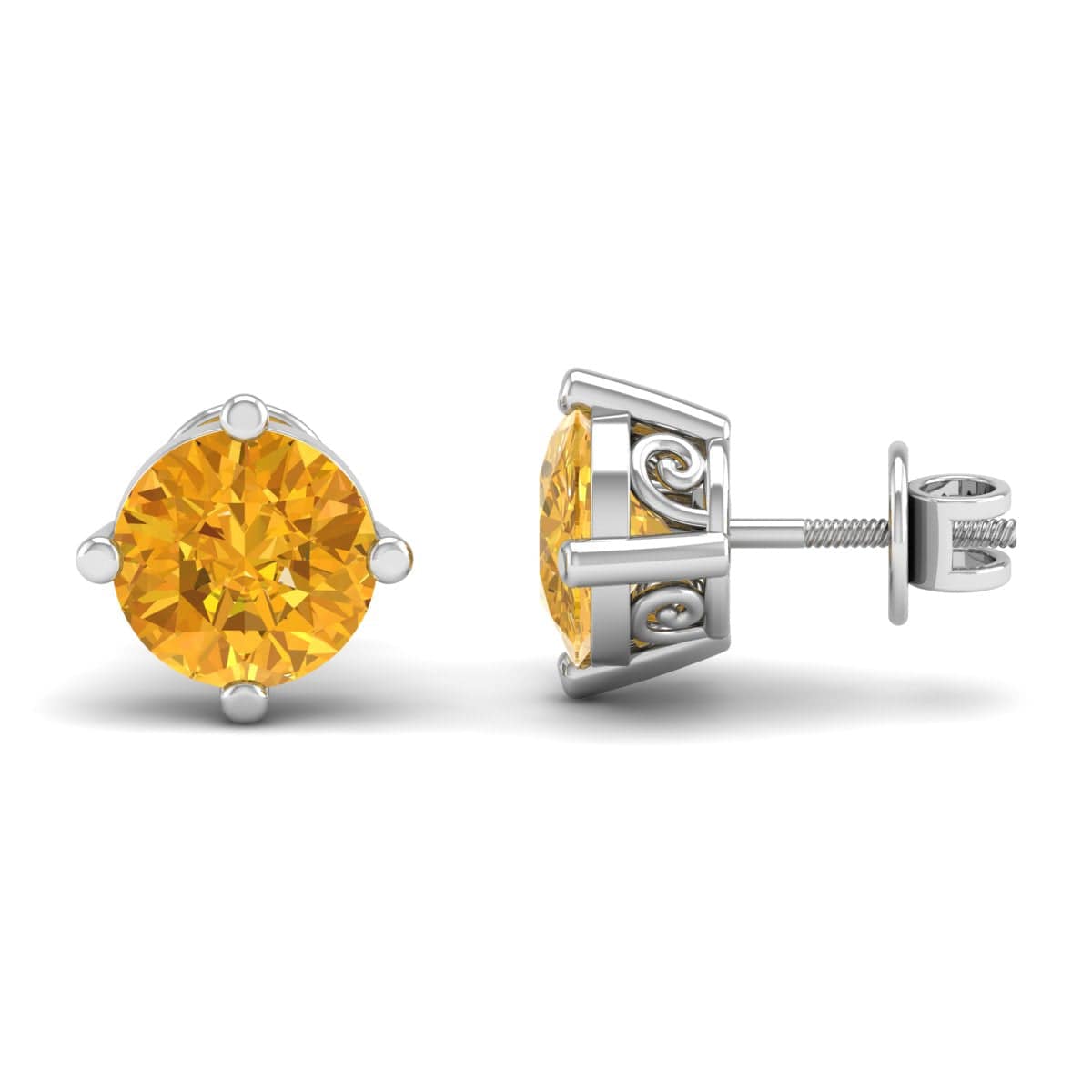 Pure Sterling Silver (92.5% purity)Precious, Beautiful and Designer Stud Earrings with cubic zirconia (AD) stones for Girls and Women