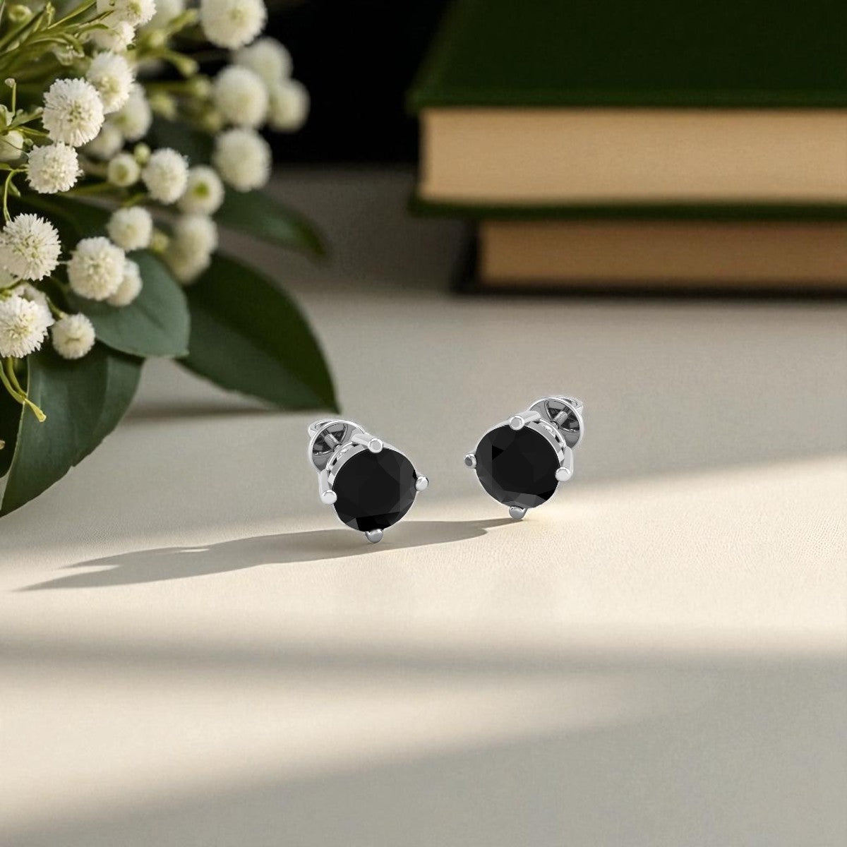 Pure Sterling Silver (92.5% purity)Precious, Beautiful and Designer Stud Earrings with cubic zirconia (AD) stones for Girls and Women