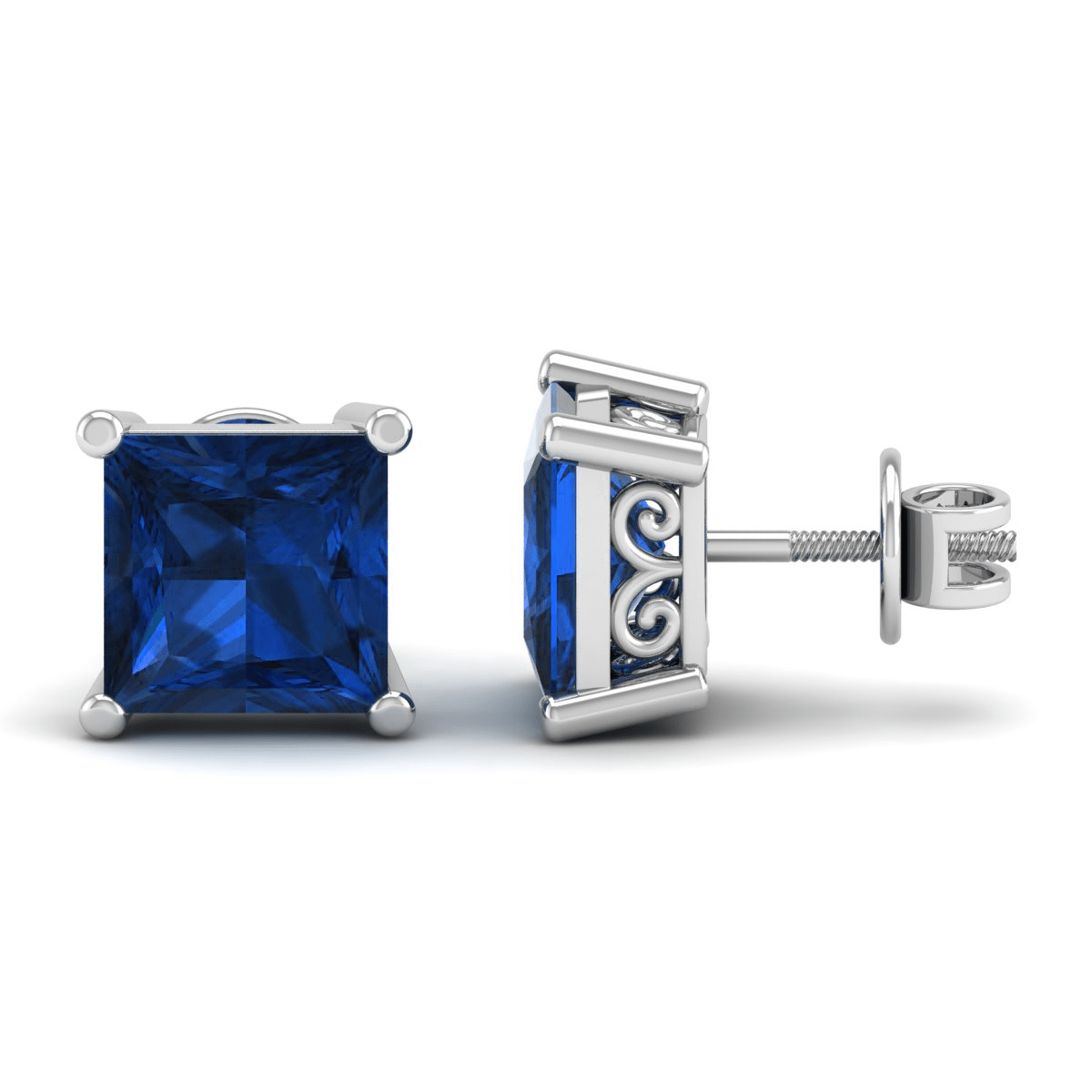 Pure Sterling Silver (92.5% purity)Precious, Beautiful and Designer Stud Earrings with cubic zirconia (AD) stones for Girls and Women