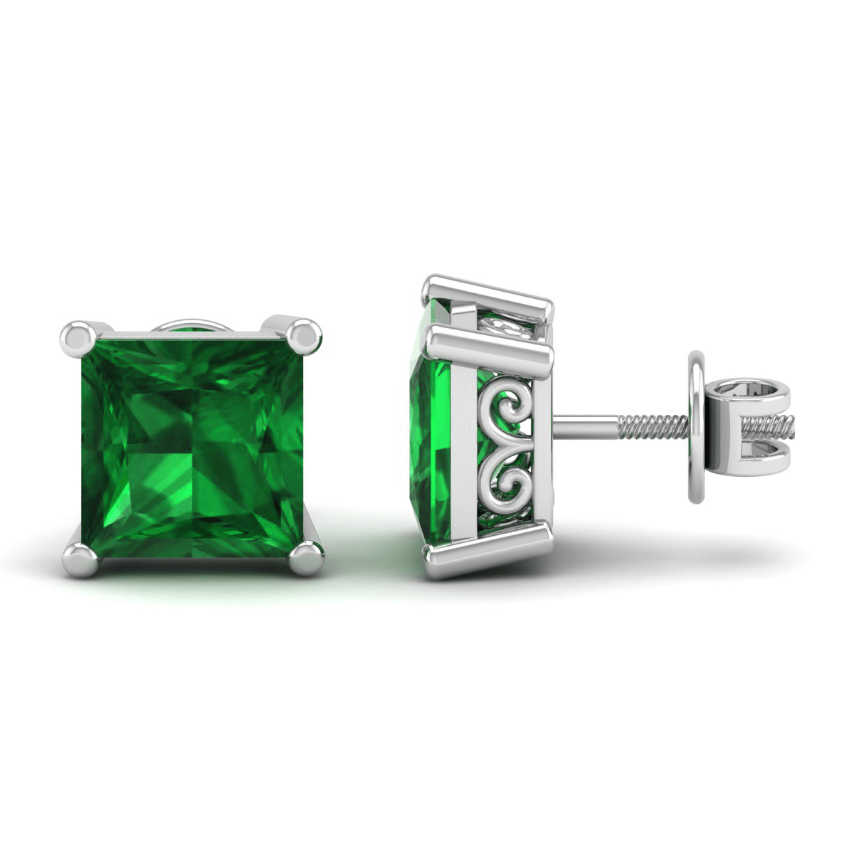 Pure Sterling Silver (92.5% purity)Precious, Beautiful and Designer Stud Earrings with cubic zirconia (AD) stones for Girls and Women