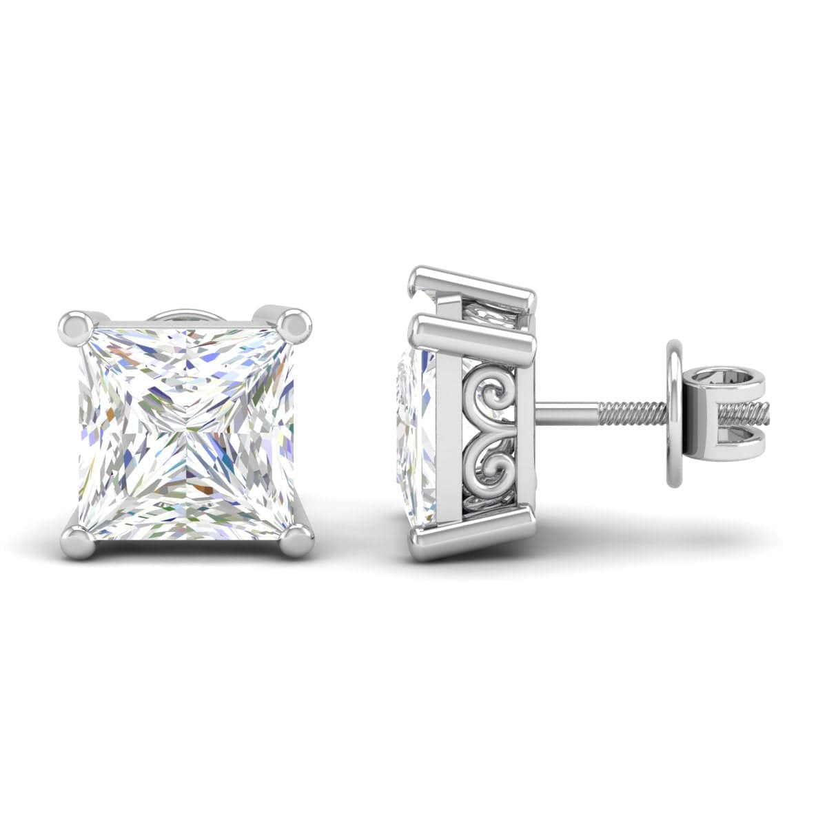 Pure Sterling Silver (92.5% purity)Precious, Beautiful and Designer Stud Earrings with cubic zirconia (AD) stones for Girls and Women