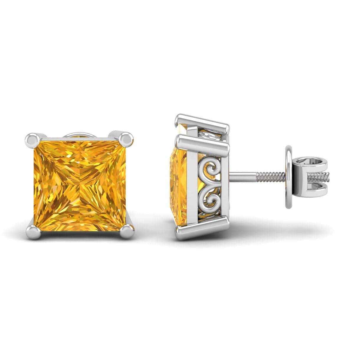 Pure Sterling Silver (92.5% purity)Precious, Beautiful and Designer Stud Earrings with cubic zirconia (AD) stones for Girls and Women