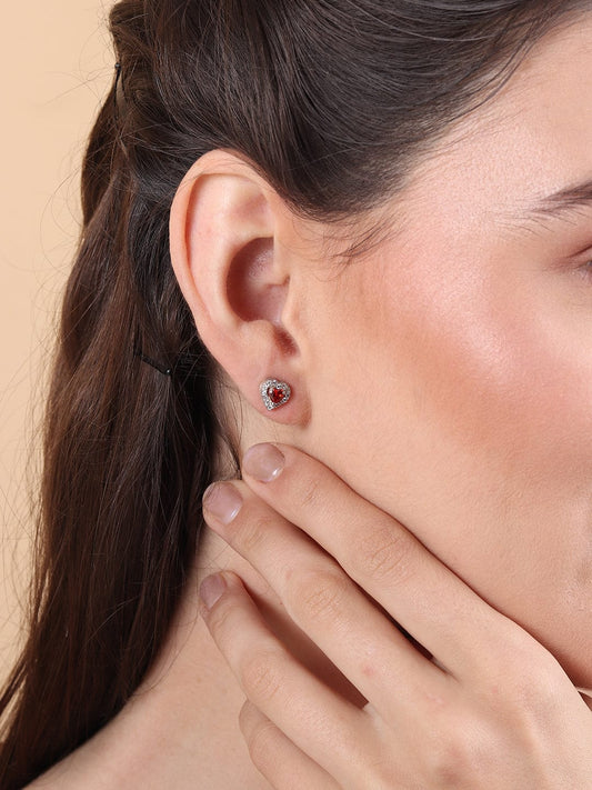 Pure Sterling Silver (92.5% purity)Precious, Beautiful and Designer Stud Earrings with cubic zirconia (AD) stones for Girls and Women