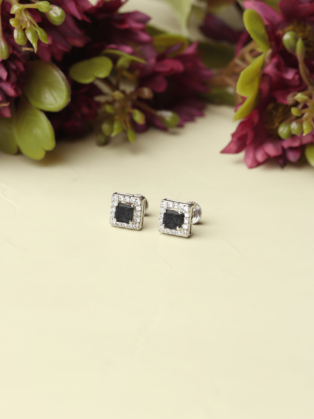Pure Sterling Silver (92.5% purity)Precious, Beautiful and Designer Stud Earrings with cubic zirconia (AD) stones for Girls and Women