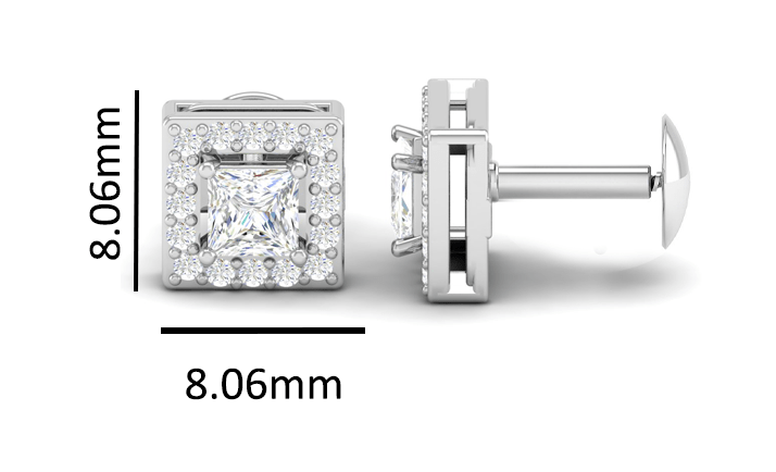 Pure Sterling Silver (92.5% purity)Precious, Beautiful and Designer Stud Earrings with cubic zirconia (AD) stones for Girls and Women
