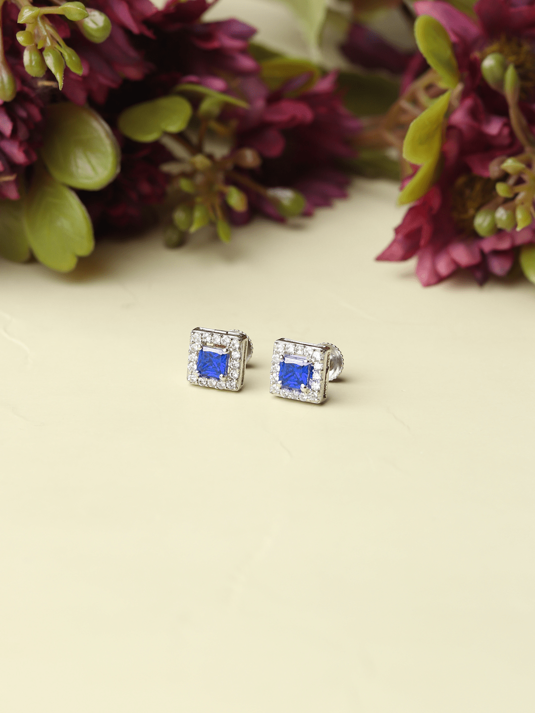 Pure Sterling Silver (92.5% purity)Precious, Beautiful and Designer Stud Earrings with cubic zirconia (AD) stones for Girls and Women