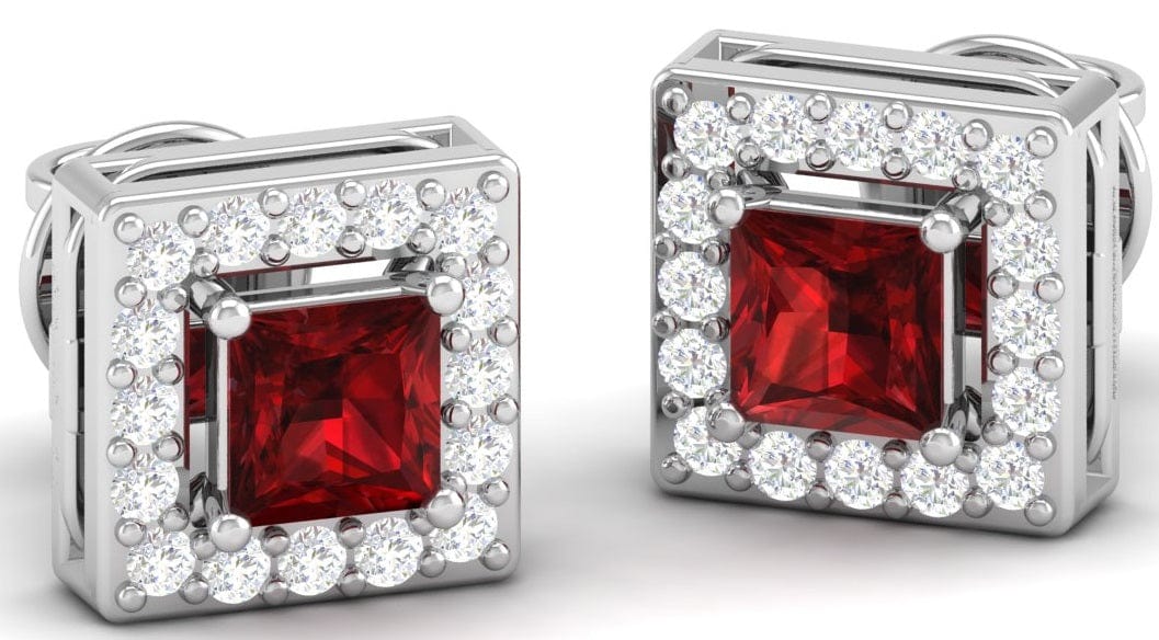 Pure Sterling Silver (92.5% purity)Precious, Beautiful and Designer Stud Earrings with cubic zirconia (AD) stones for Girls and Women