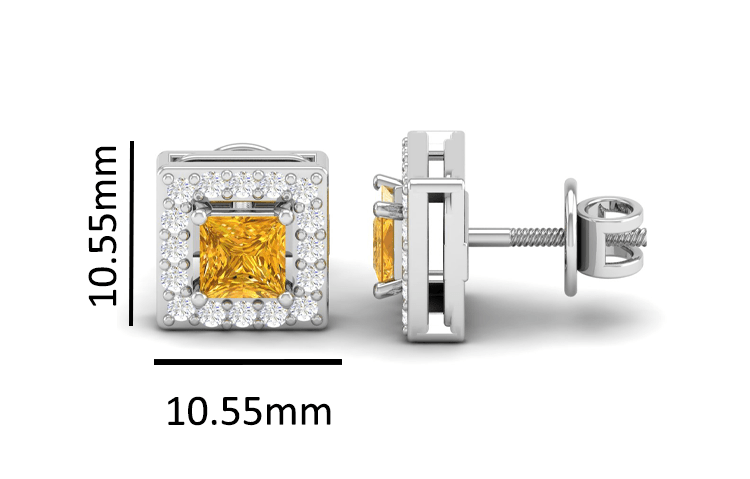 Pure Sterling Silver (92.5% purity)Precious, Beautiful and Designer Stud Earrings with cubic zirconia (AD) stones for Girls and Women