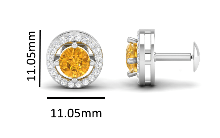 Pure Sterling Silver (92.5% purity)Precious, Beautiful and Designer Stud Earrings with cubic zirconia (AD) stones for Girls and Women