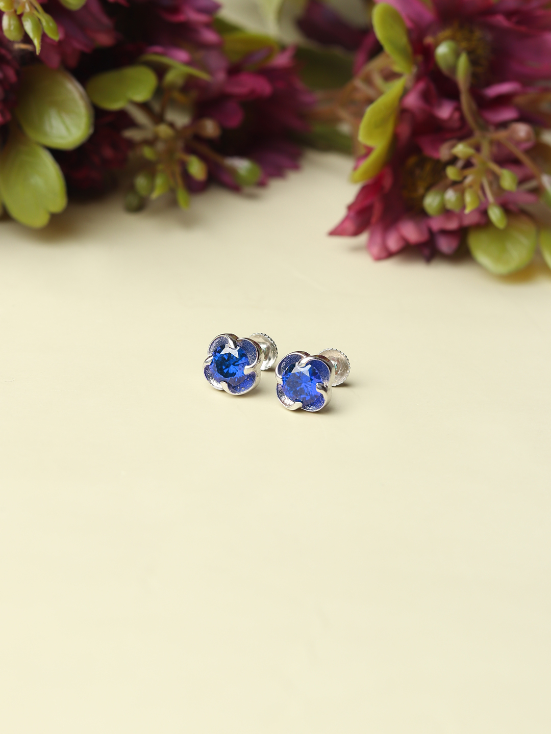Pure Sterling Silver (92.5% purity)Precious, Beautiful and Designer Stud Earrings with cubic zirconia (AD) stones for Girls and Women