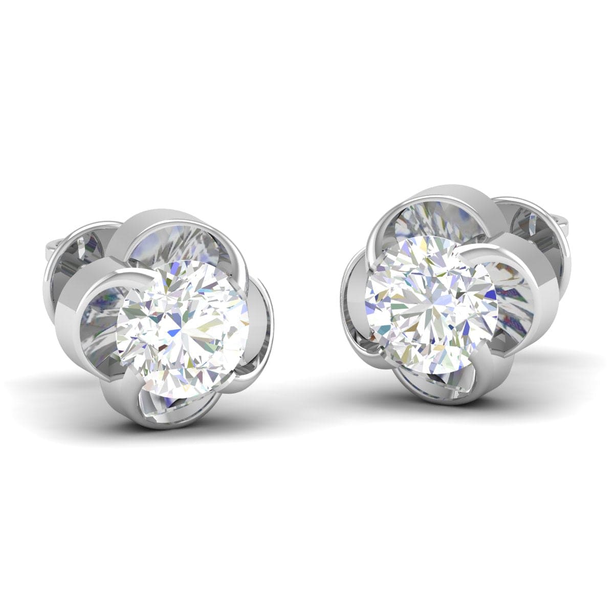 Pure Sterling Silver (92.5% purity)Precious, Beautiful and Designer Stud Earrings with cubic zirconia (AD) stones for Girls and Women
