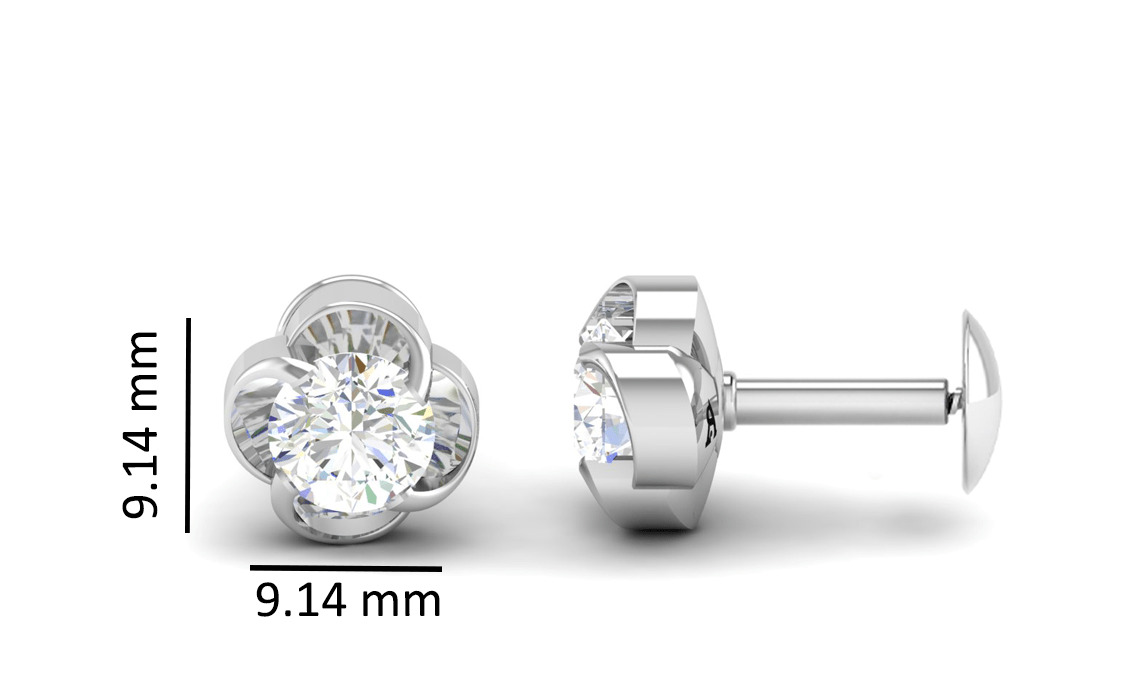 Pure Sterling Silver (92.5% purity)Precious, Beautiful and Designer Stud Earrings with cubic zirconia (AD) stones for Girls and Women
