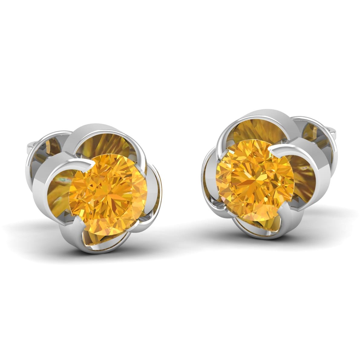 Pure Sterling Silver (92.5% purity)Precious, Beautiful and Designer Stud Earrings with cubic zirconia (AD) stones for Girls and Women