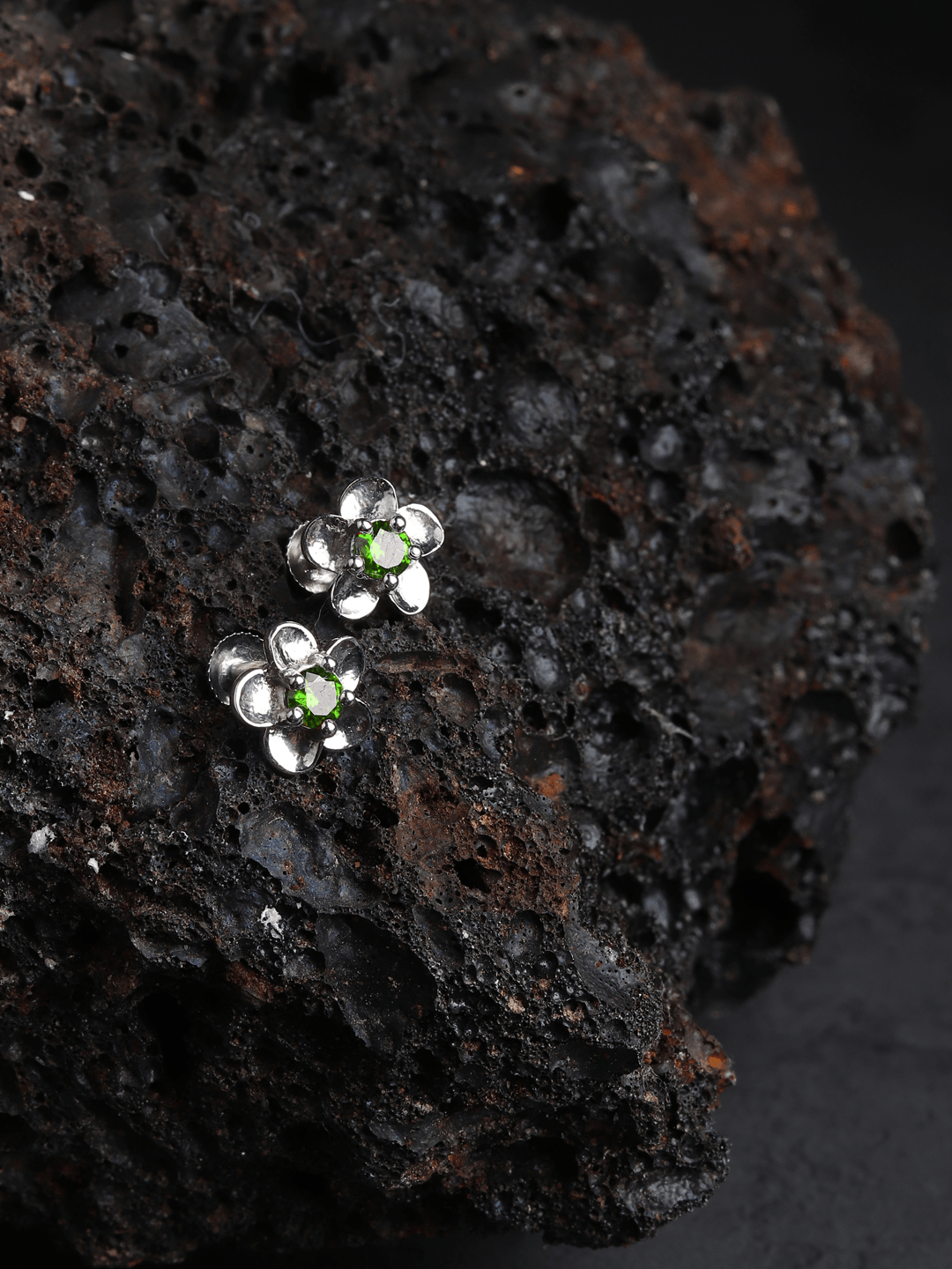 Pure Sterling Silver (92.5% purity)Precious, Beautiful and Designer Stud Earrings with cubic zirconia (AD) stones for Girls and Women