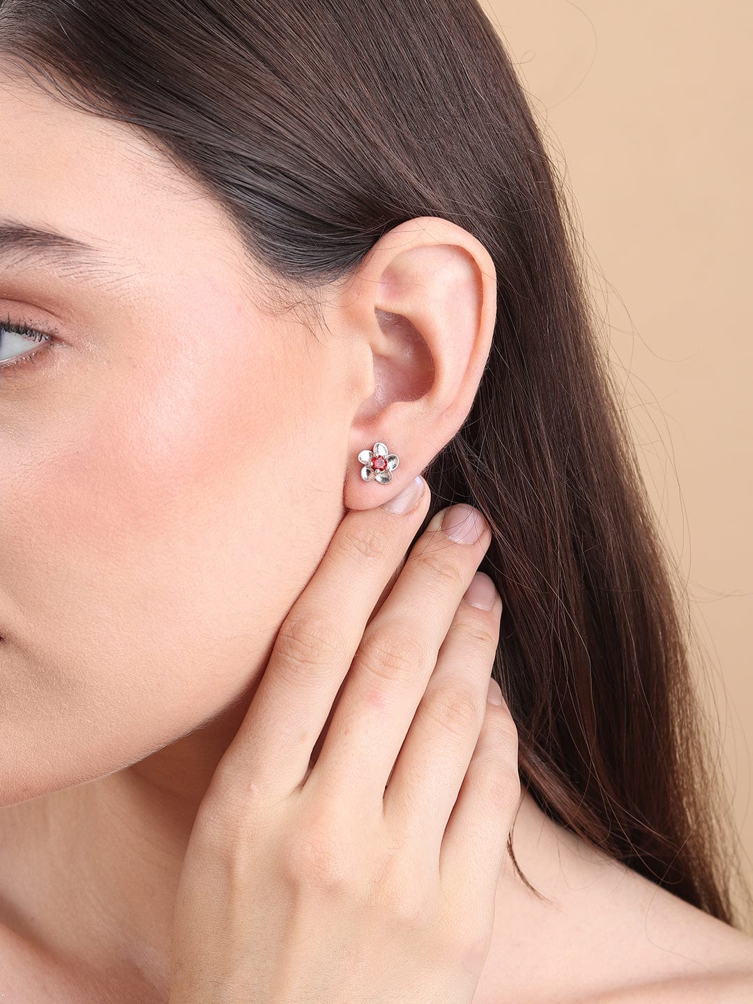 Pure Sterling Silver (92.5% purity)Precious, Beautiful and Designer Stud Earrings with cubic zirconia (AD) stones for Girls and Women