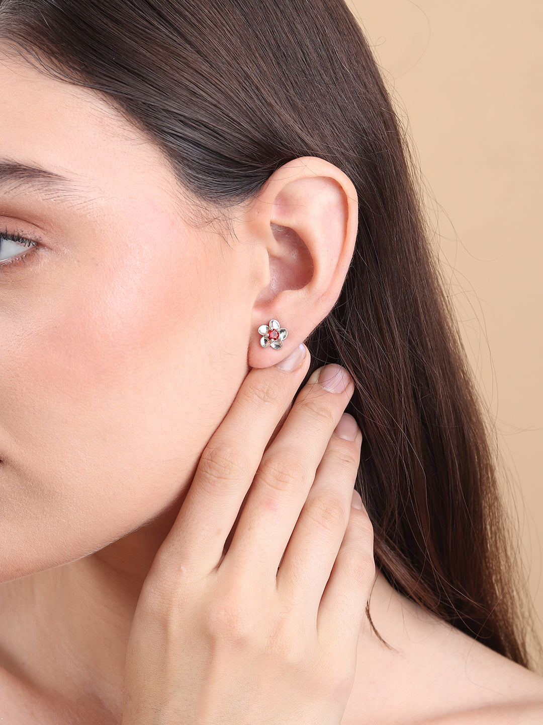 Pure Sterling Silver (92.5% purity)Precious, Beautiful and Designer Stud Earrings with cubic zirconia (AD) stones for Girls and Women