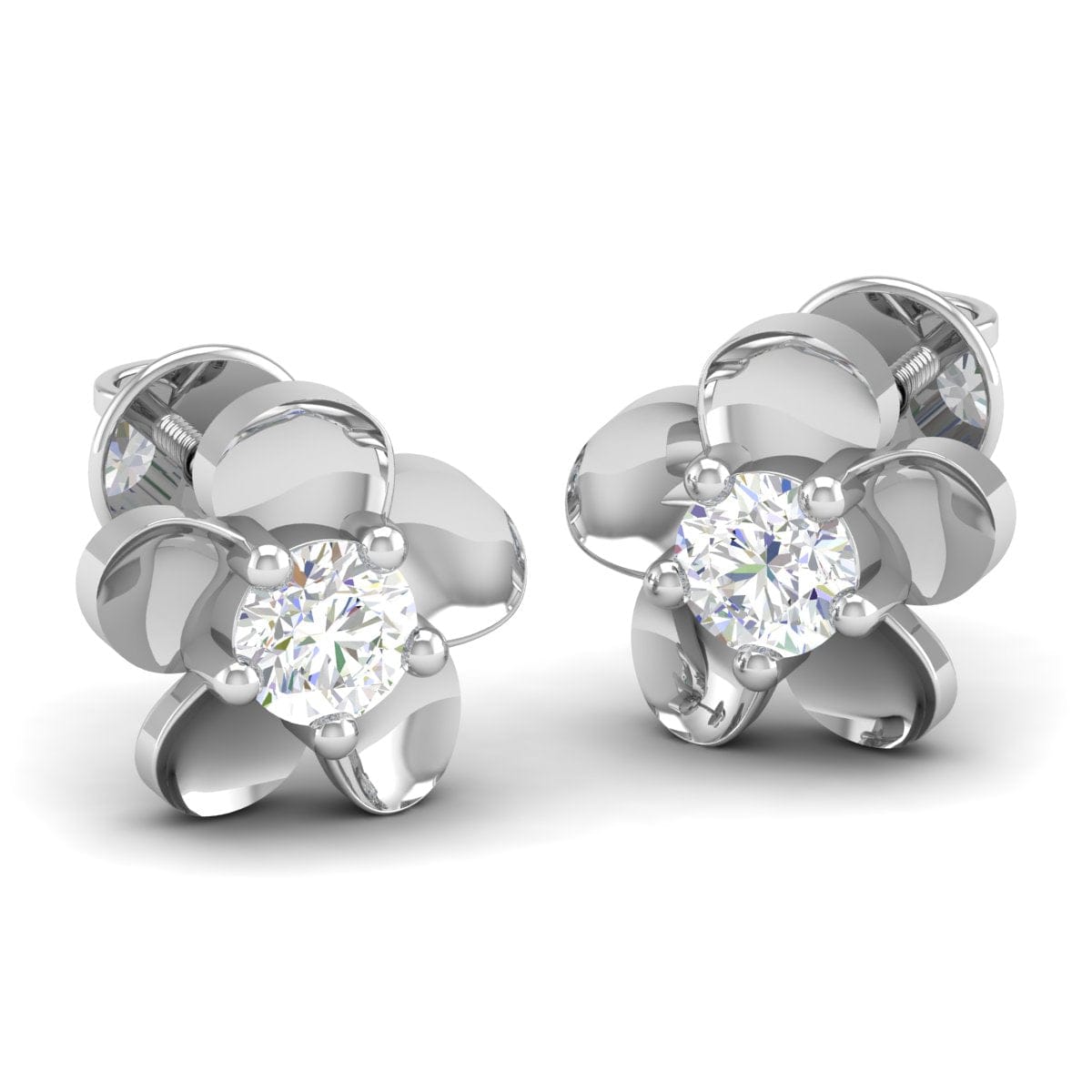 Pure Sterling Silver (92.5% purity)Precious, Beautiful and Designer Stud Earrings with cubic zirconia (AD) stones for Girls and Women