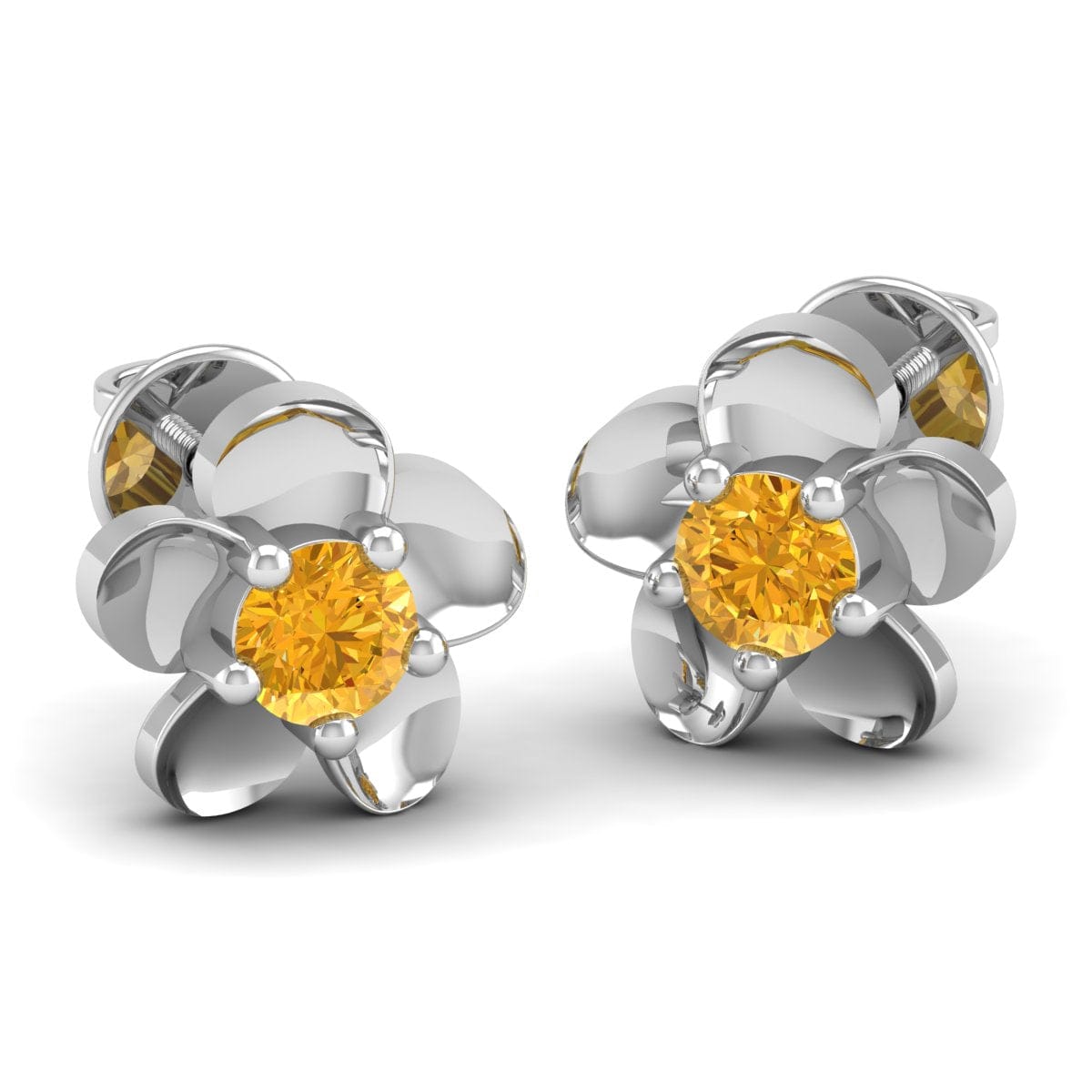 Pure Sterling Silver (92.5% purity)Precious, Beautiful and Designer Stud Earrings with cubic zirconia (AD) stones for Girls and Women