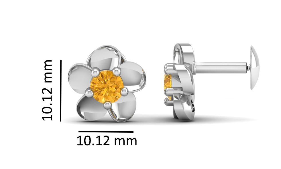 Pure Sterling Silver (92.5% purity)Precious, Beautiful and Designer Stud Earrings with cubic zirconia (AD) stones for Girls and Women