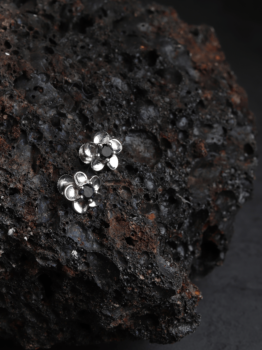 Sterling Silver Stud Earrings for Women by Akshat Sapphire 92.5 Silver Rhodium Plated S10082