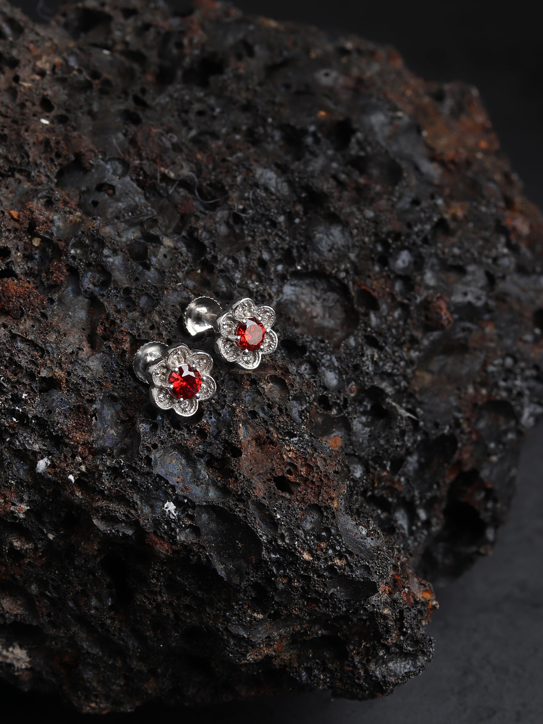 Pure Sterling Silver (92.5% purity)Precious, Beautiful and Designer Stud Earrings with cubic zirconia (AD) stones for Girls and Women