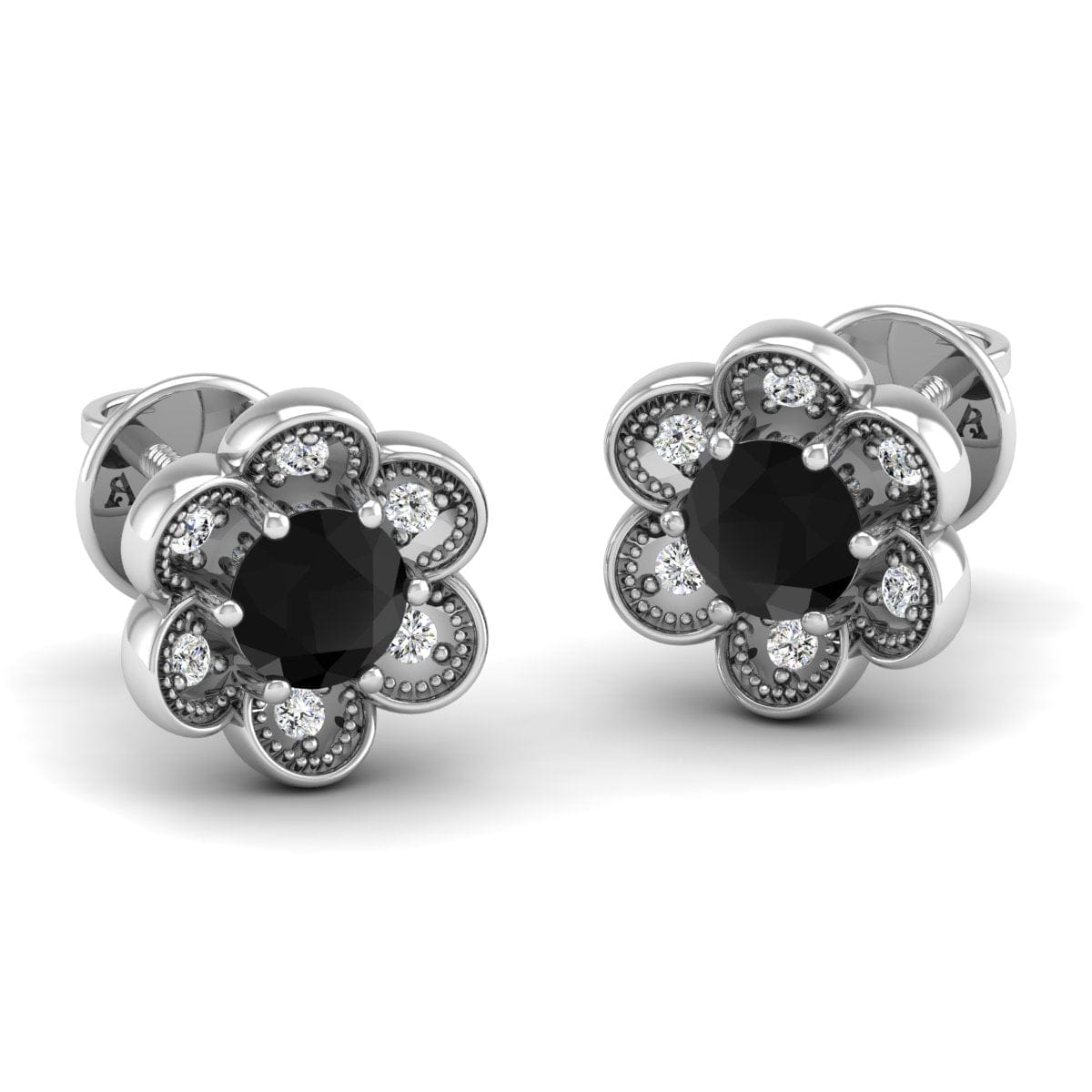 Pure Sterling Silver (92.5% purity)Precious, Beautiful and Designer Stud Earrings with cubic zirconia (AD) stones for Girls and Women