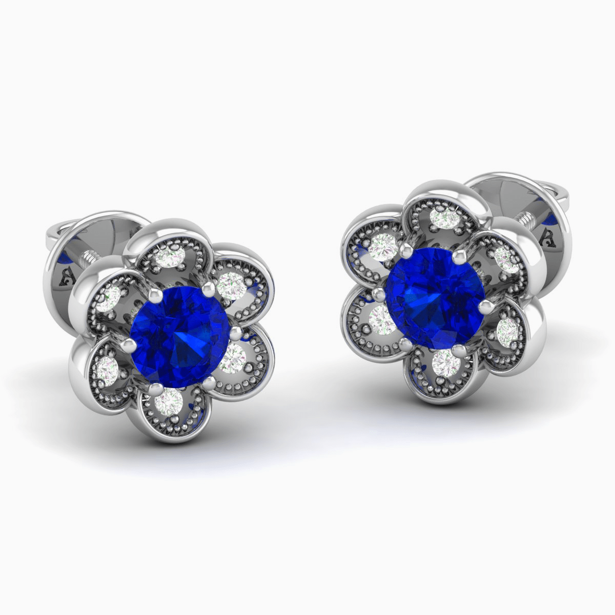 Pure Sterling Silver (92.5% purity)Precious, Beautiful and Designer Stud Earrings with cubic zirconia (AD) stones for Girls and Women