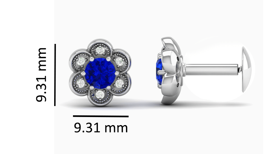 Pure Sterling Silver (92.5% purity)Precious, Beautiful and Designer Stud Earrings with cubic zirconia (AD) stones for Girls and Women