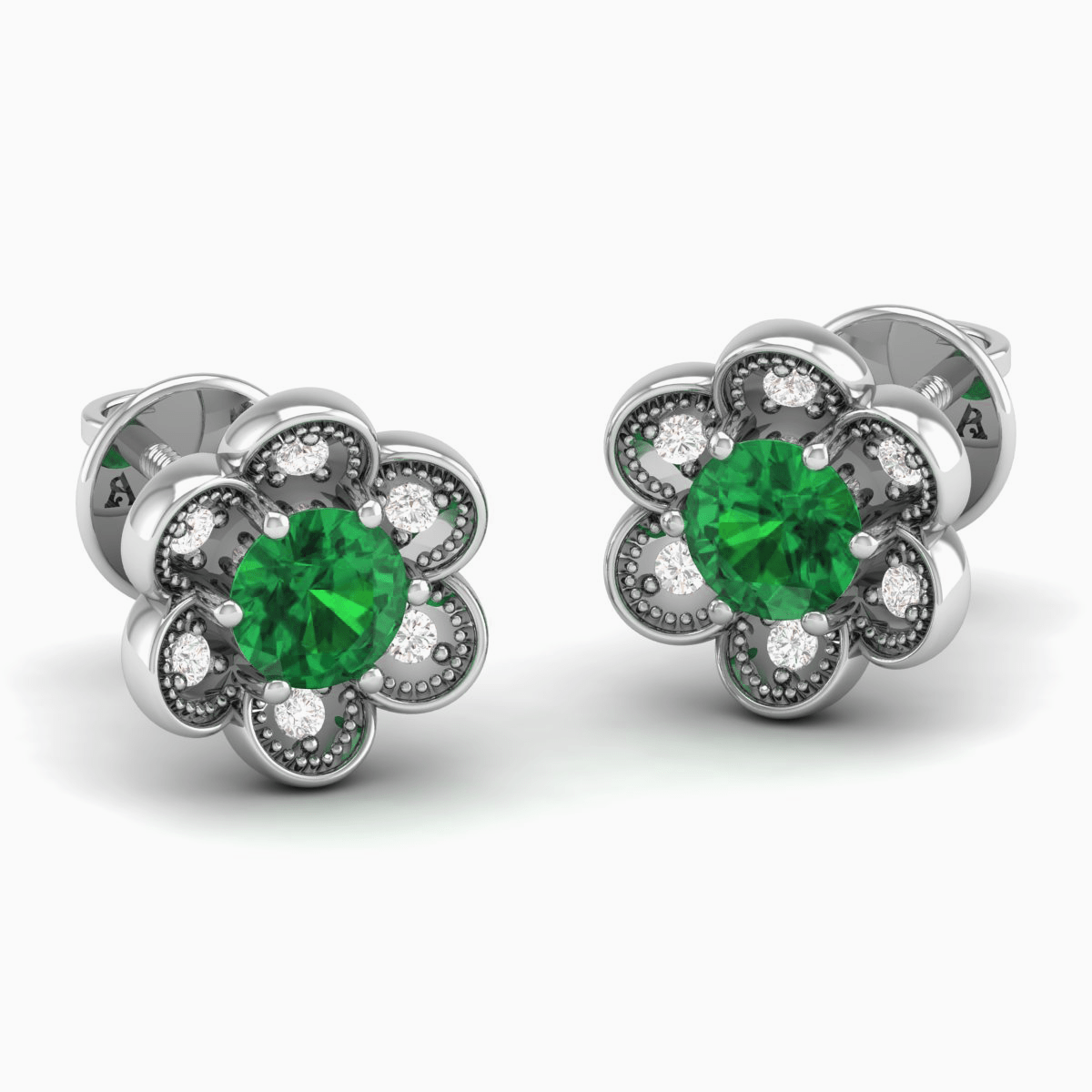 Pure Sterling Silver (92.5% purity)Precious, Beautiful and Designer Stud Earrings with cubic zirconia (AD) stones for Girls and Women