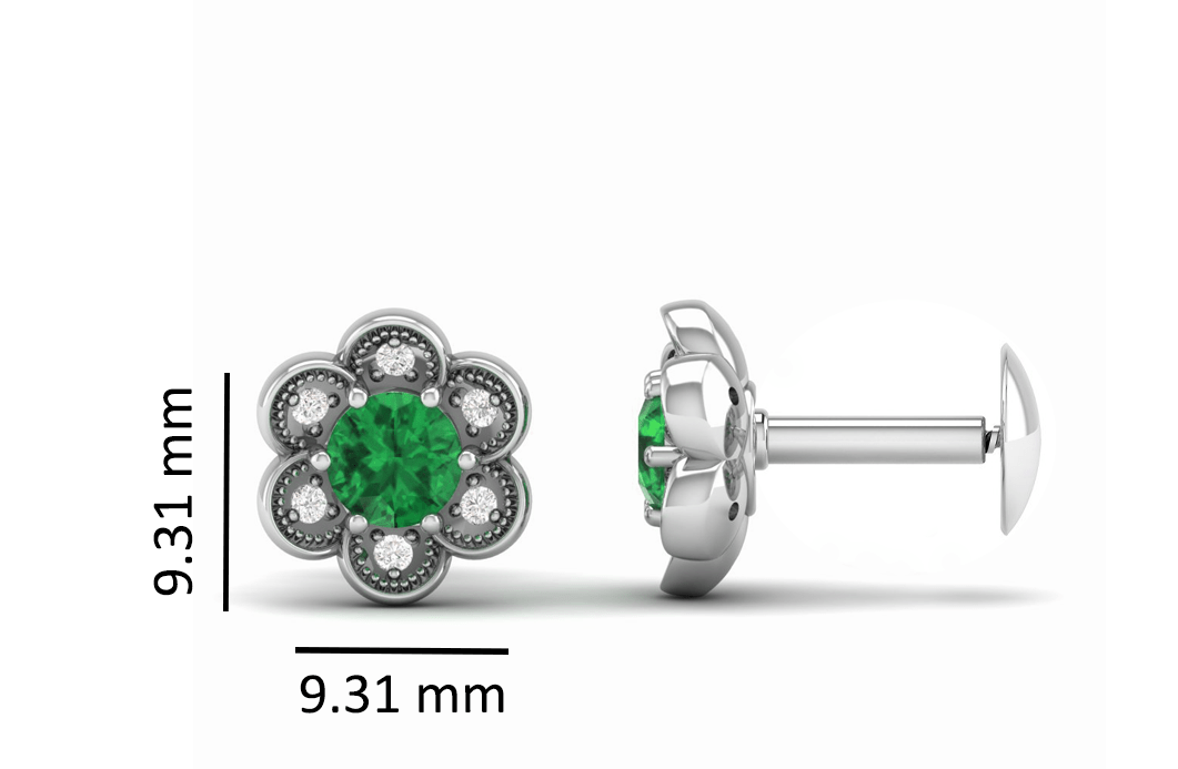 Pure Sterling Silver (92.5% purity)Precious, Beautiful and Designer Stud Earrings with cubic zirconia (AD) stones for Girls and Women