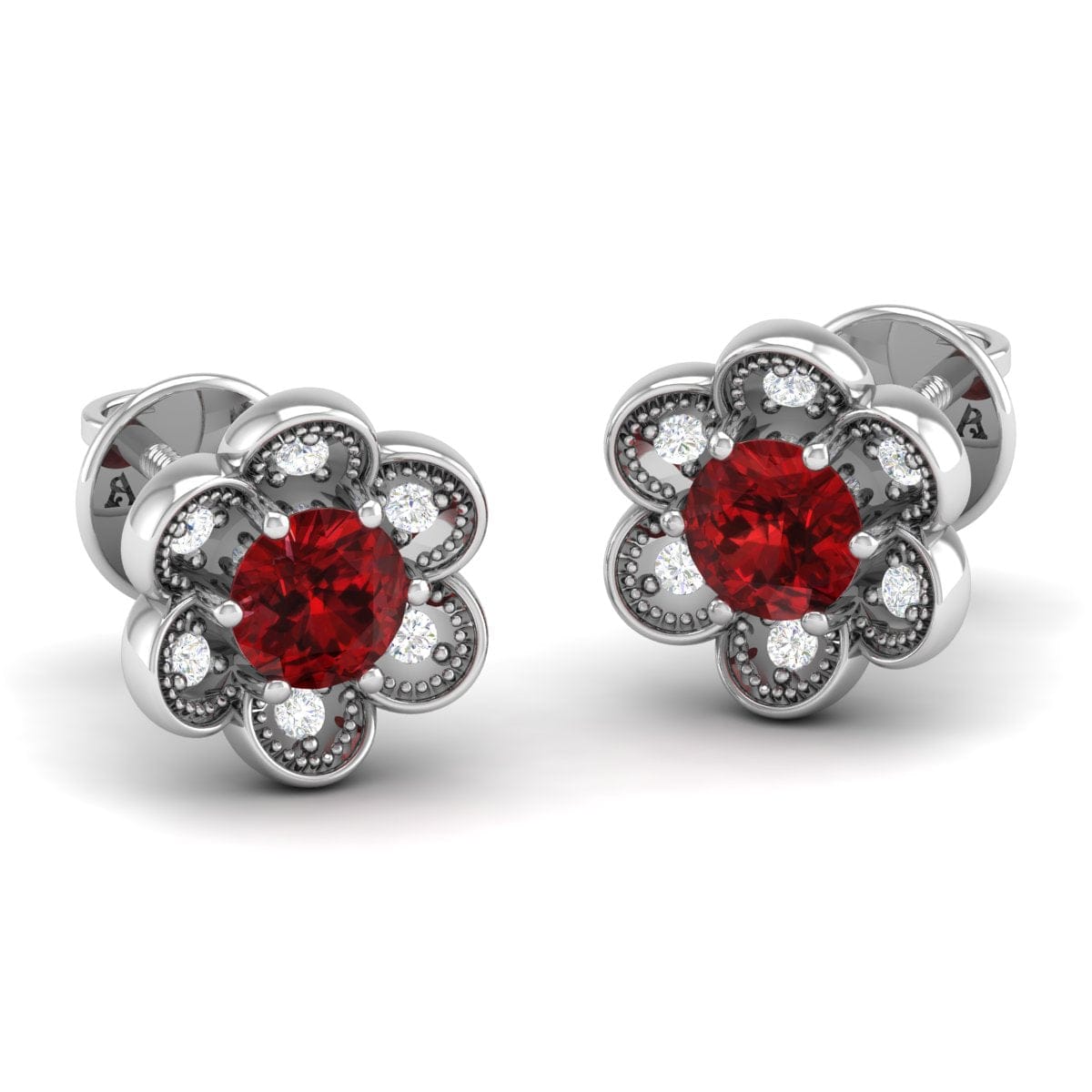 Pure Sterling Silver (92.5% purity)Precious, Beautiful and Designer Stud Earrings with cubic zirconia (AD) stones for Girls and Women