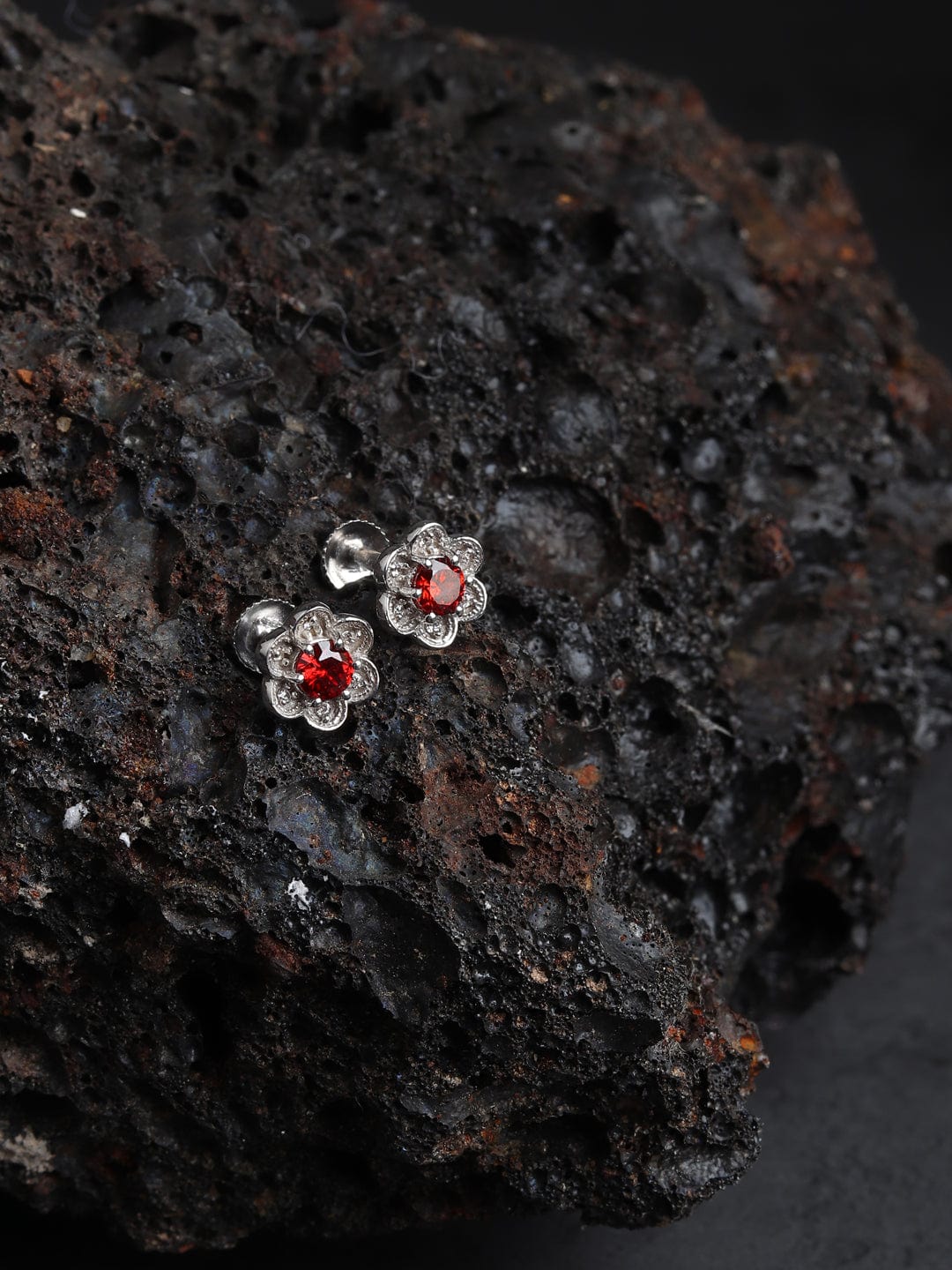 Pure Sterling Silver (92.5% purity)Precious, Beautiful and Designer Stud Earrings with cubic zirconia (AD) stones for Girls and Women