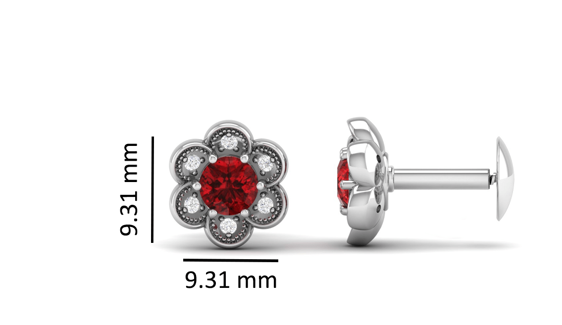 Pure Sterling Silver (92.5% purity)Precious, Beautiful and Designer Stud Earrings with cubic zirconia (AD) stones for Girls and Women