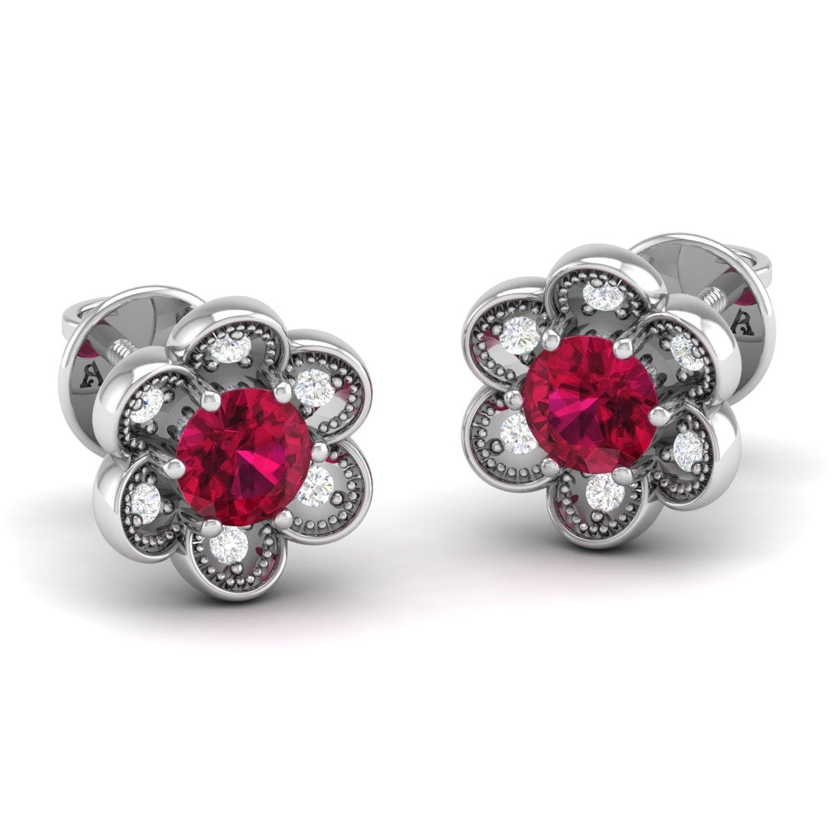 Pure Sterling Silver (92.5% purity)Precious, Beautiful and Designer Stud Earrings with cubic zirconia (AD) stones for Girls and Women