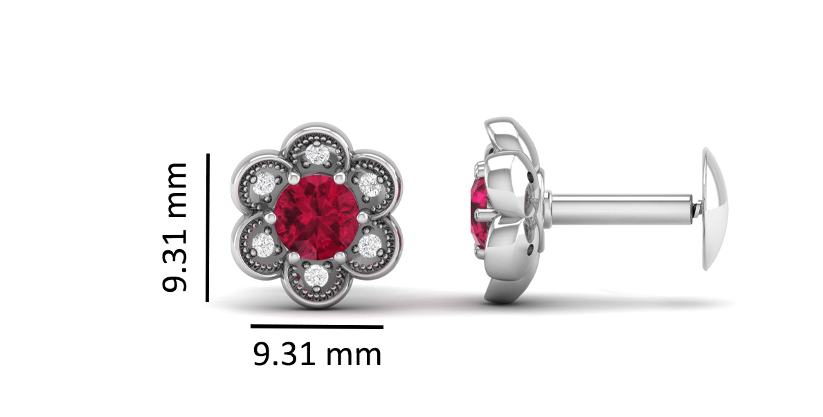 Pure Sterling Silver (92.5% purity)Precious, Beautiful and Designer Stud Earrings with cubic zirconia (AD) stones for Girls and Women