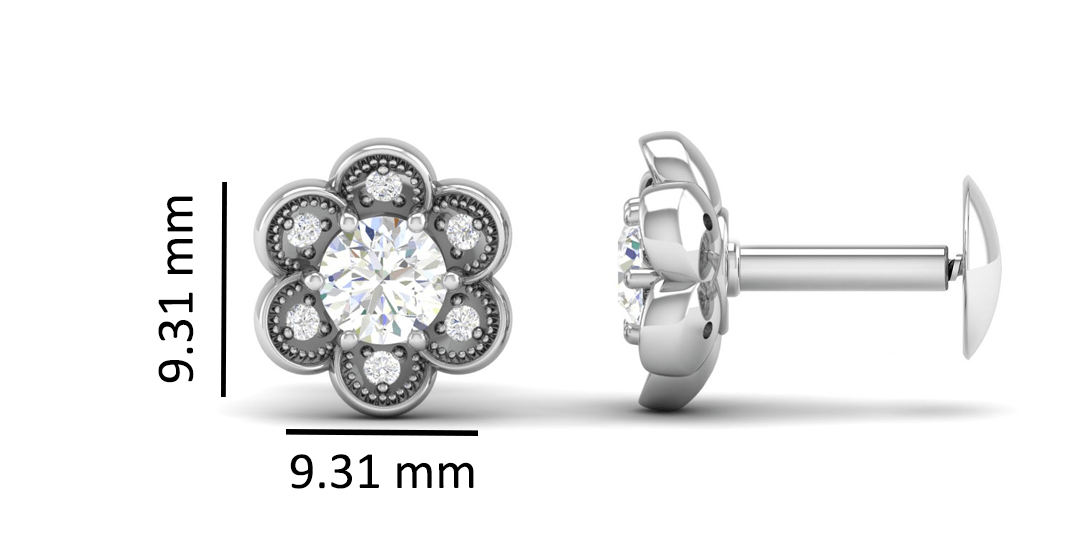Pure Sterling Silver (92.5% purity)Precious, Beautiful and Designer Stud Earrings with cubic zirconia (AD) stones for Girls and Women