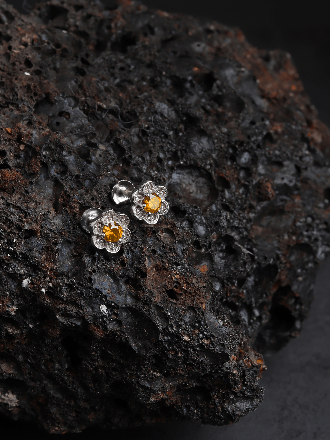 Pure Sterling Silver (92.5% purity)Precious, Beautiful and Designer Stud Earrings with cubic zirconia (AD) stones for Girls and Women
