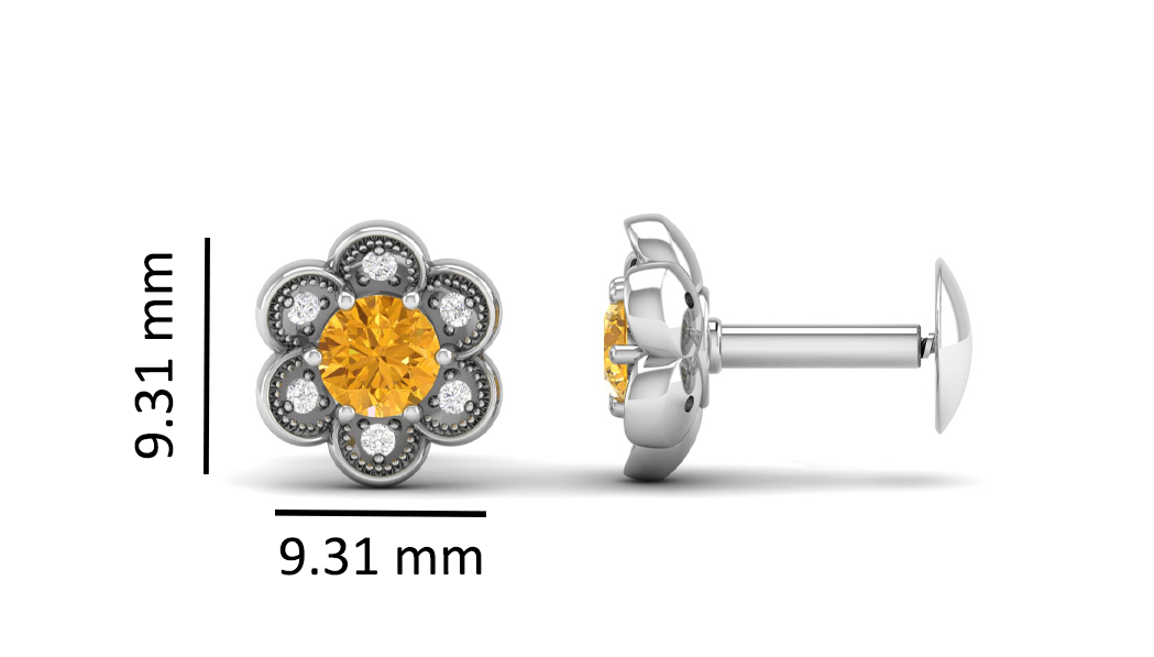 Pure Sterling Silver (92.5% purity)Precious, Beautiful and Designer Stud Earrings with cubic zirconia (AD) stones for Girls and Women